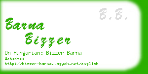 barna bizzer business card